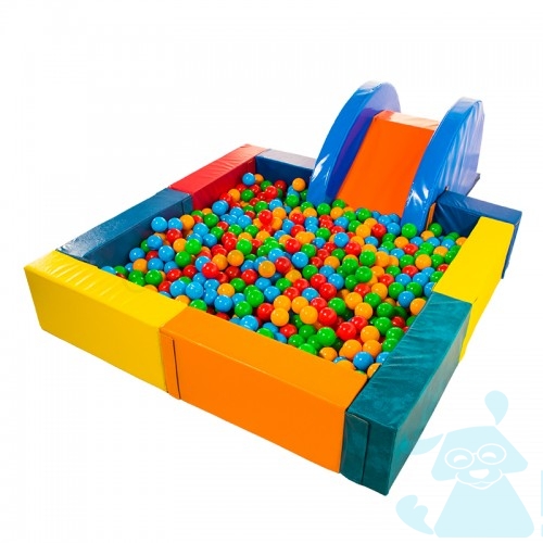 Мягкие модули Сухой Бассейн 2в1 с каркасной Горкой +мат