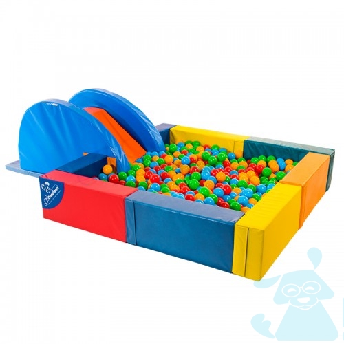 Мягкие модули Сухой Бассейн 2в1 с каркасной Горкой +мат