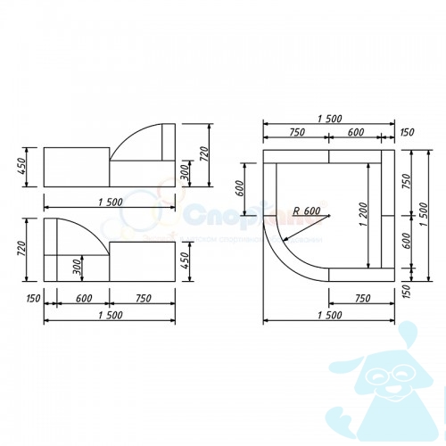 Мягкие модули Сухой Бассейн - Ракета 2 +мат