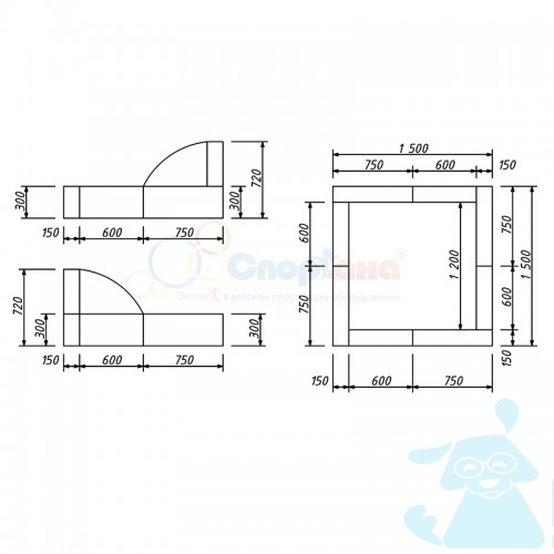 Мягкие модули Сухой Бассейн - Ракета 1 +мат