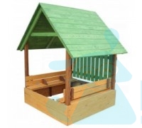 Пісочниця - будиночок з лавками, дахом та захисним парканчиком