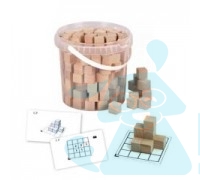 Набір дерев'яних кубиків у відерці 150 шт